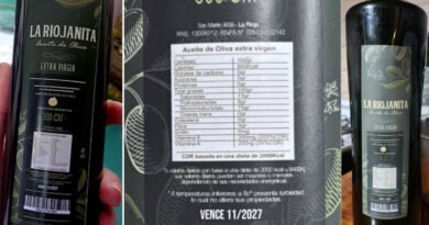Prohíben la comercialización del aceite de oliva «La Riojanita»